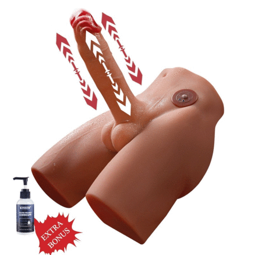 Eronight 7 Inch Thrusting Vibrating Dildo Brown Realistic Butt